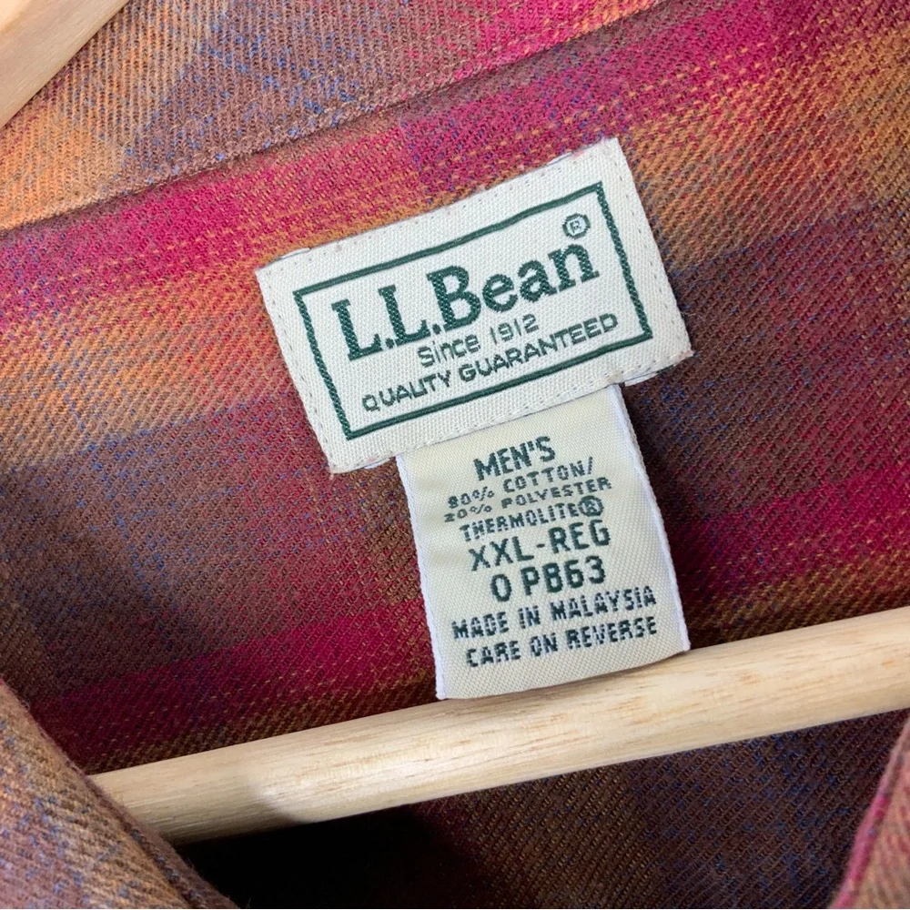 L.L. Bean Men's Plaid Shirt‎ in Red and Brown